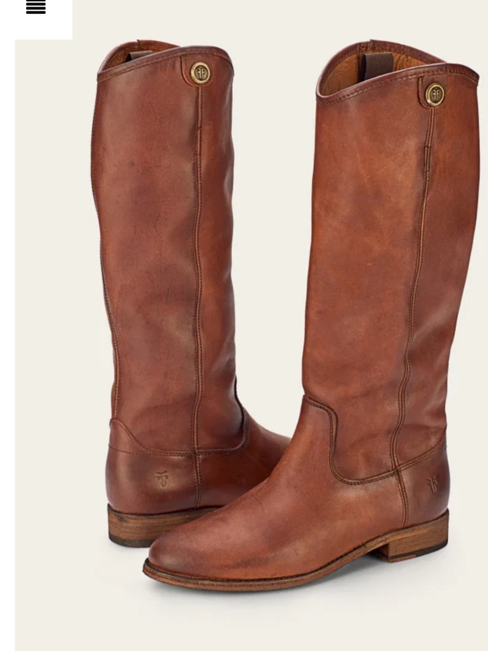 Frye Melissa Button 2 Riding Boots Cognac